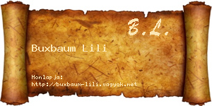 Buxbaum Lili névjegykártya
